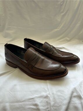 Base London Men’s Dark Brown Leather Penny Loafers